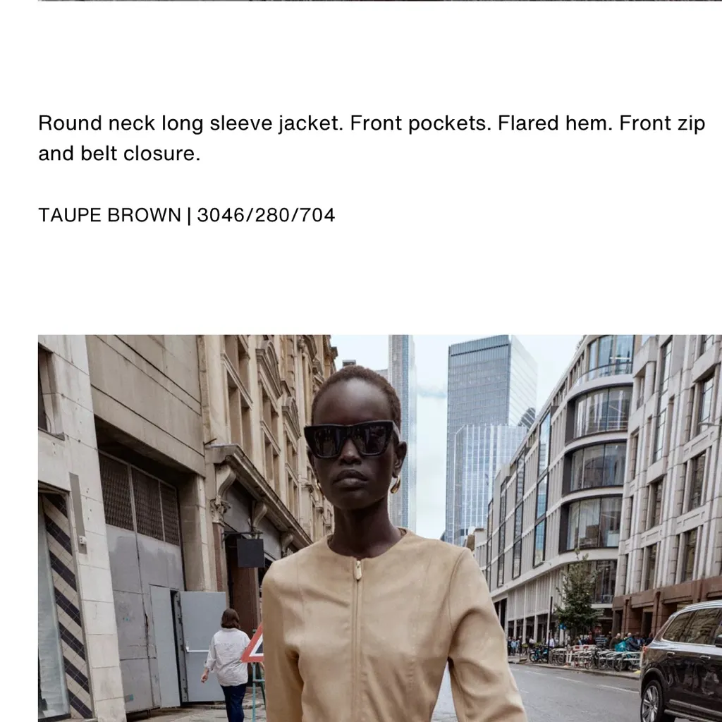 ZARA NWT belted tan brown zipper front peplum jacket top - Image 10