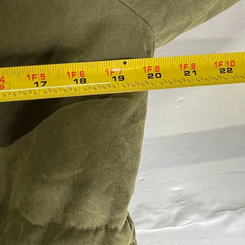 Meaveor army green olive faux fur lined hood M coat adjustable waist soft shell Size M - Image 9