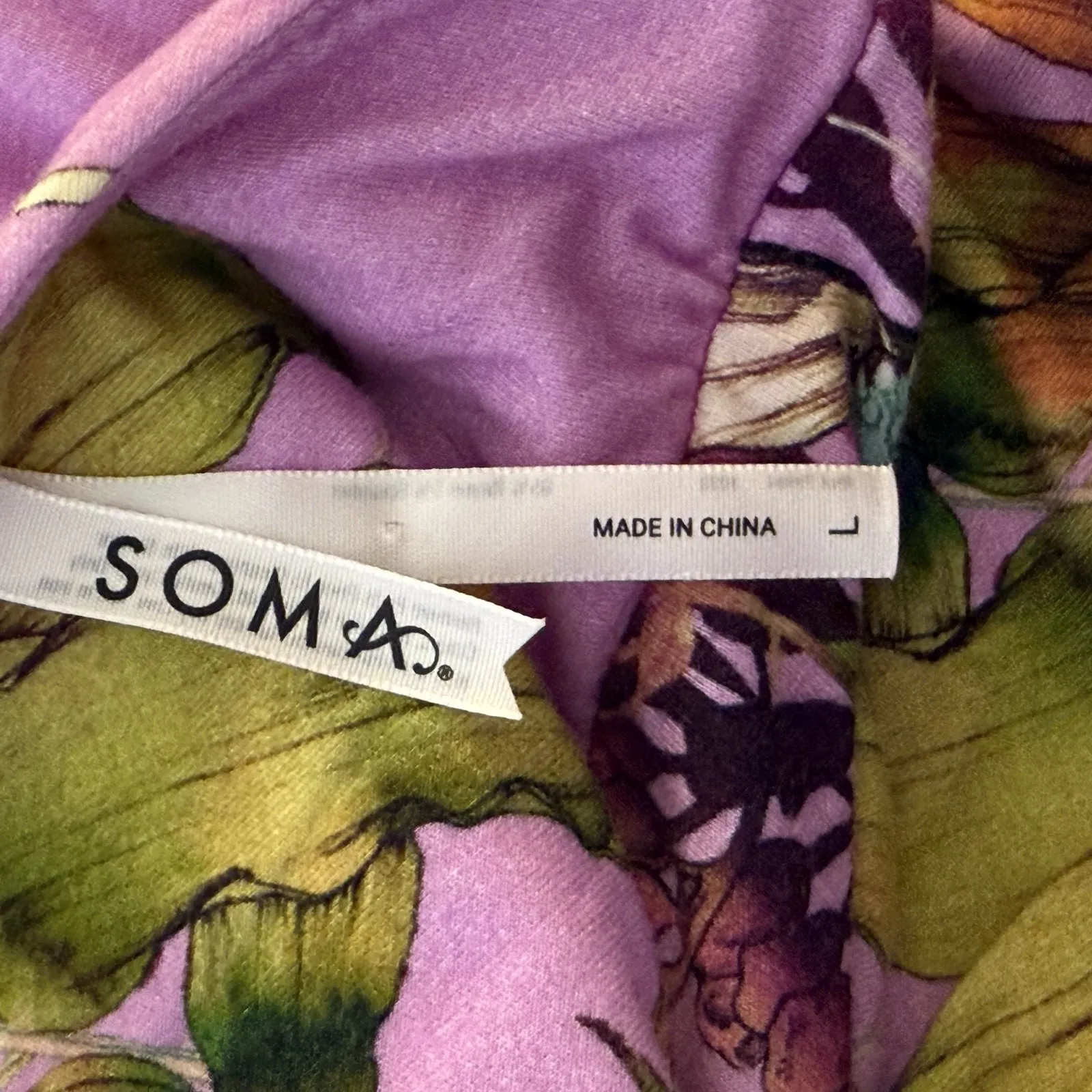 Soma Purple Floral Sleeveless Maxi Dress Size Large Tropical Vacation Beach - Image 5