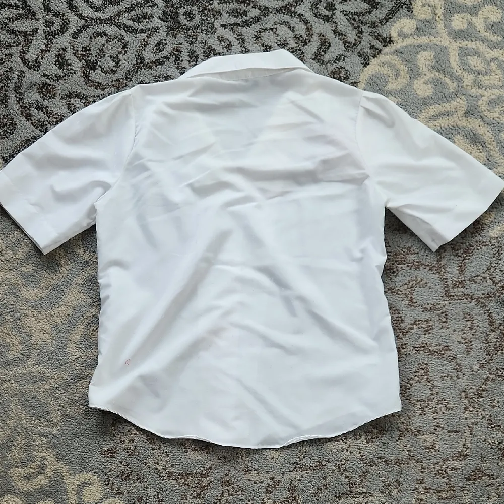 Vintage Cobble Lane Shirt Makers Short Sleeve Button Down Blouse White 16 - Image 5