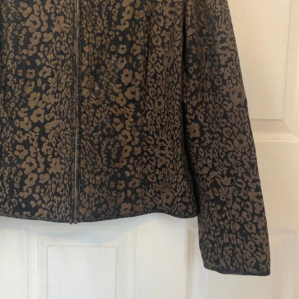 Susan Bristol Animal Print Zip Up Jacket - Image 3