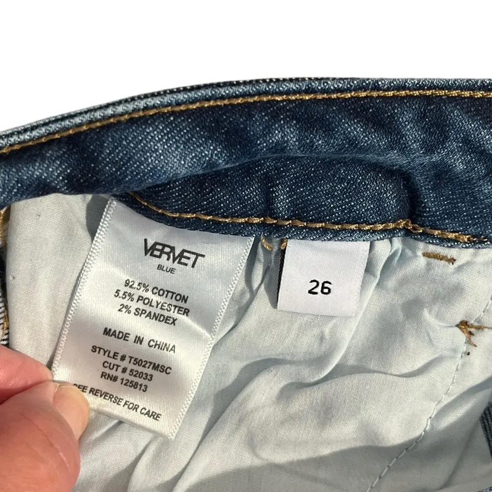 NWT Vervet Erika Stretch Mom Button Fly High Rise Distressed Jeans Size 26 - Image 8