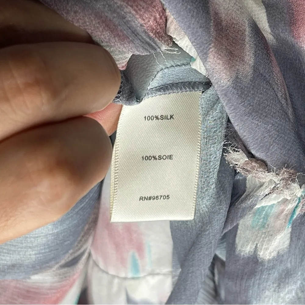 Rebecca Taylor • Mini Dress • Floral • 8 • Long Sleeve • 100% Silk • Distressed - Image 5