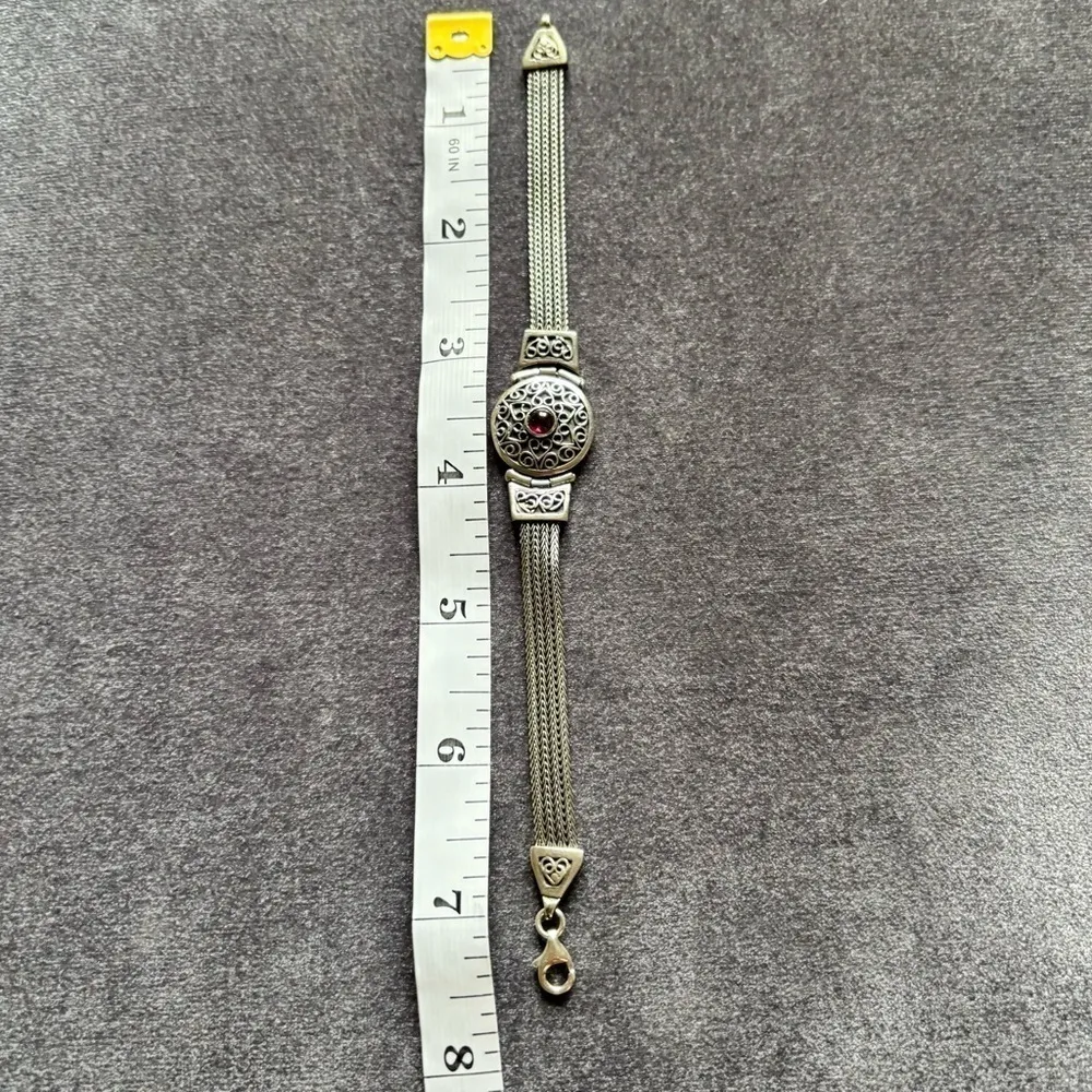 Vintage Sterling Silver Bracelet  925 Filigree Heart - Image 12