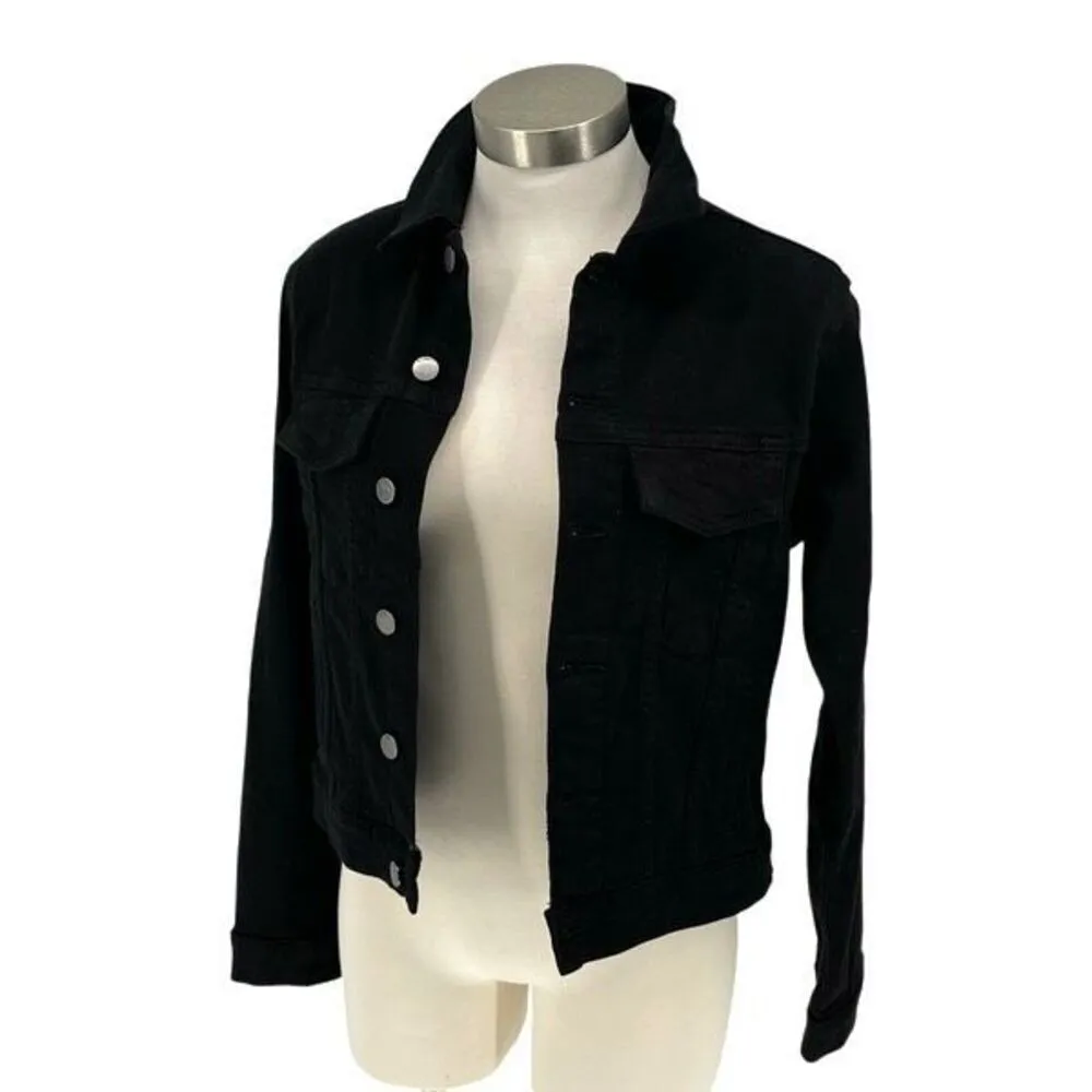 DL1961 Black Denim Jane Jacket Slim Jean Cropped‎ Size Small - Image 2