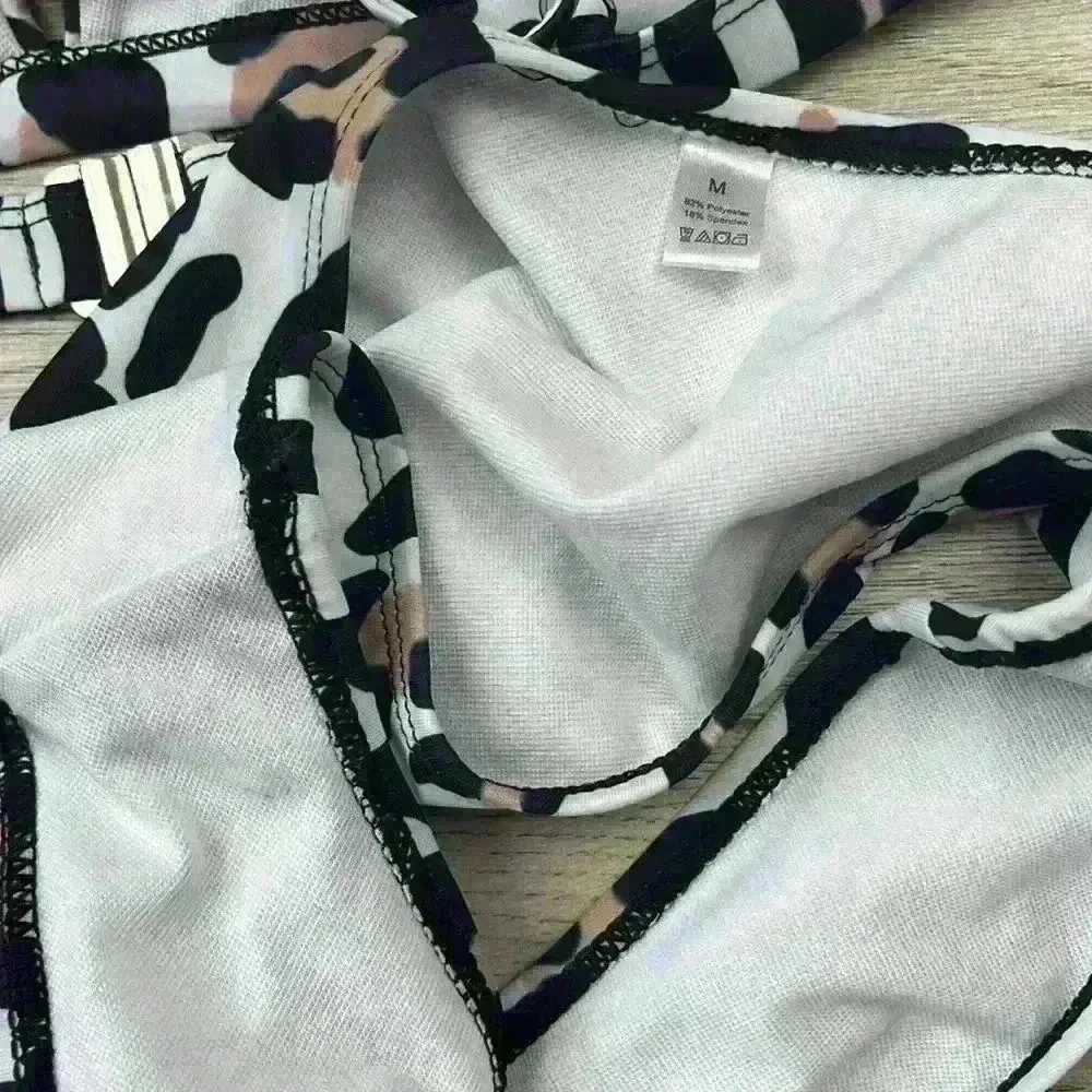 Amazon Cheetah Bikini Set with High Waisted Bottoms Size M White Size M - Image 5