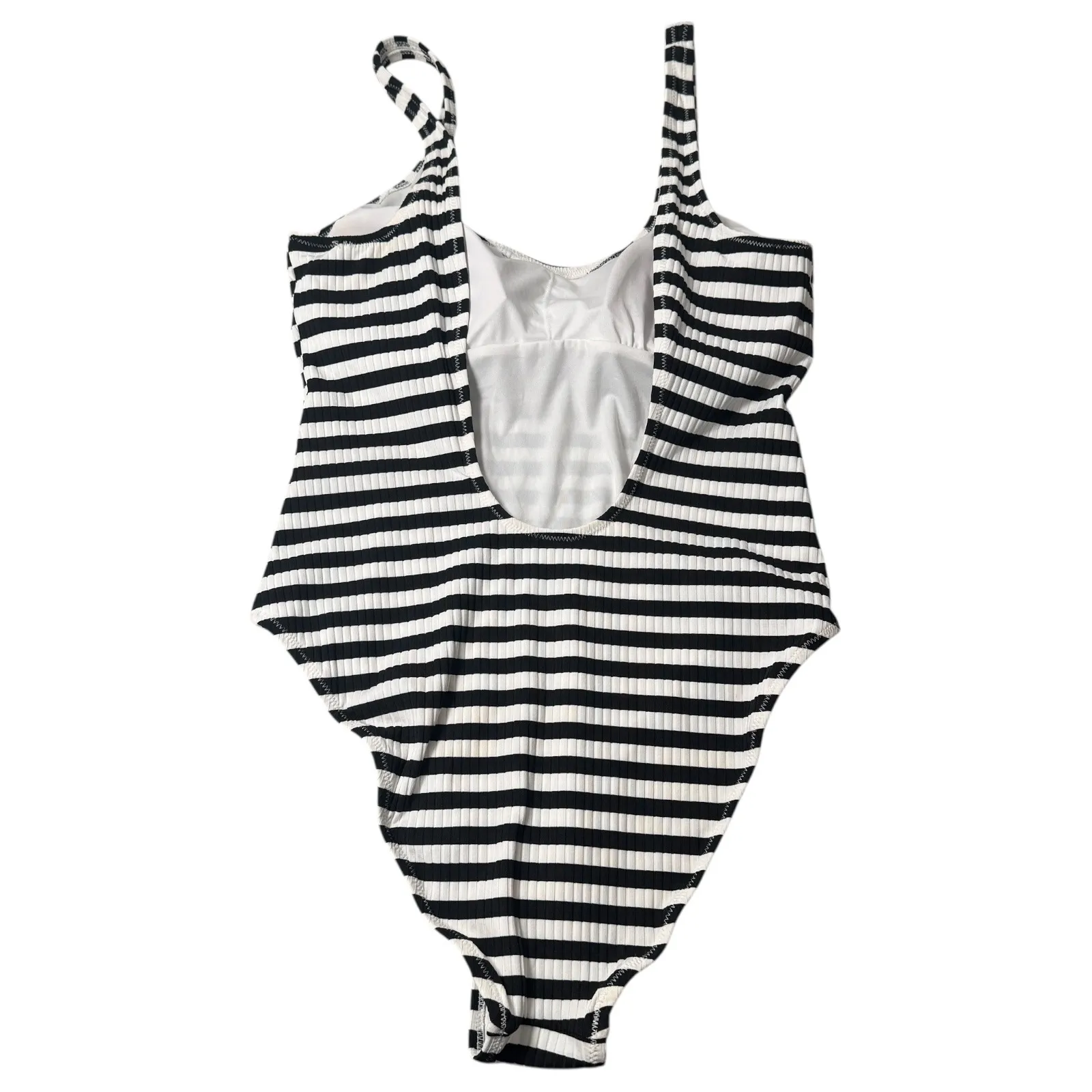 Swimsuits For All Ashley Graham Black White Stripe Ribbed One Piece Swim Size 10 - Image 3