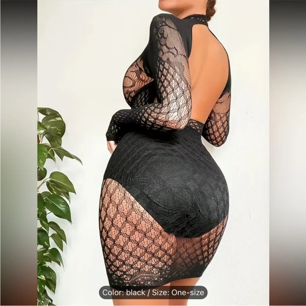 Black Hollow Out High Round Neck High - Image 8