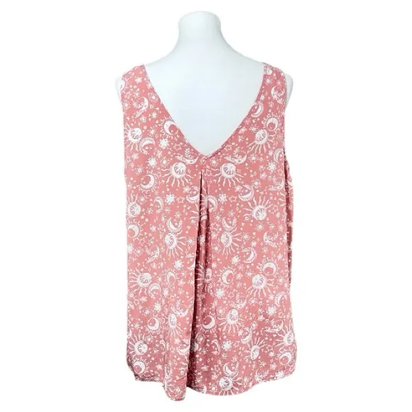 Torrid Pink/Salmon Sun and Moon Tank Top Size 0X - Image 5