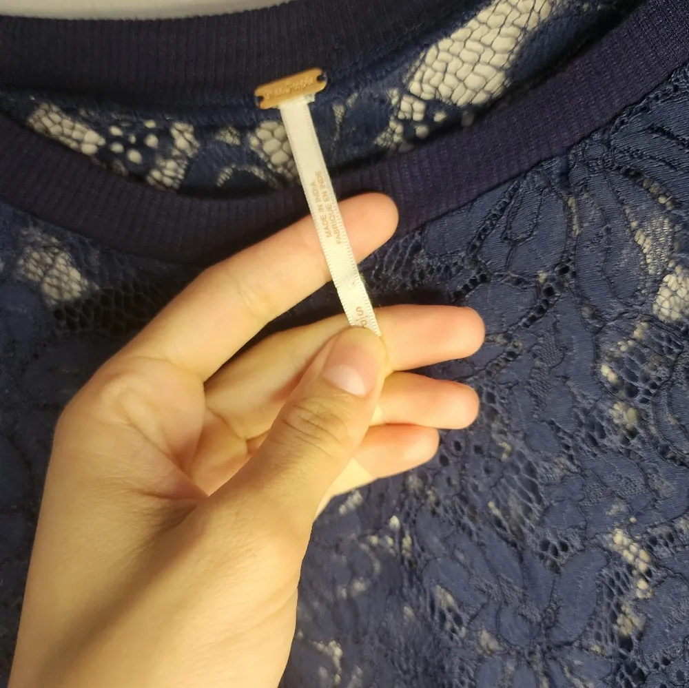 Free people lace blue sweater size s - Image 4