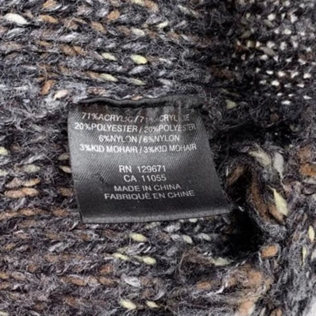 360 Sweater Gray Brown Neutral Boucle Mohair Blend Cardigan Sweater Size Medium - Image 5