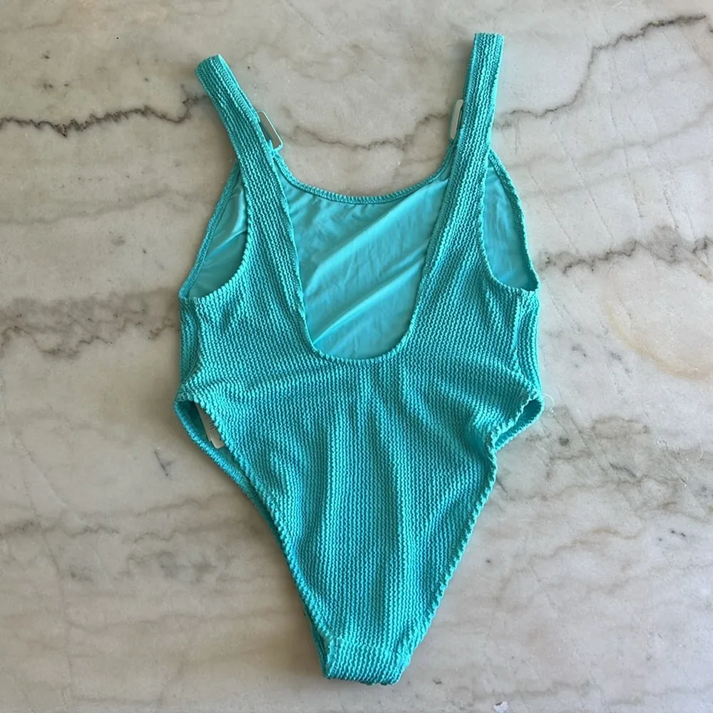 Aerie Shimmery Crinkle Birthday Scoop Cheekiest One Piece Swimsuit - Image 3