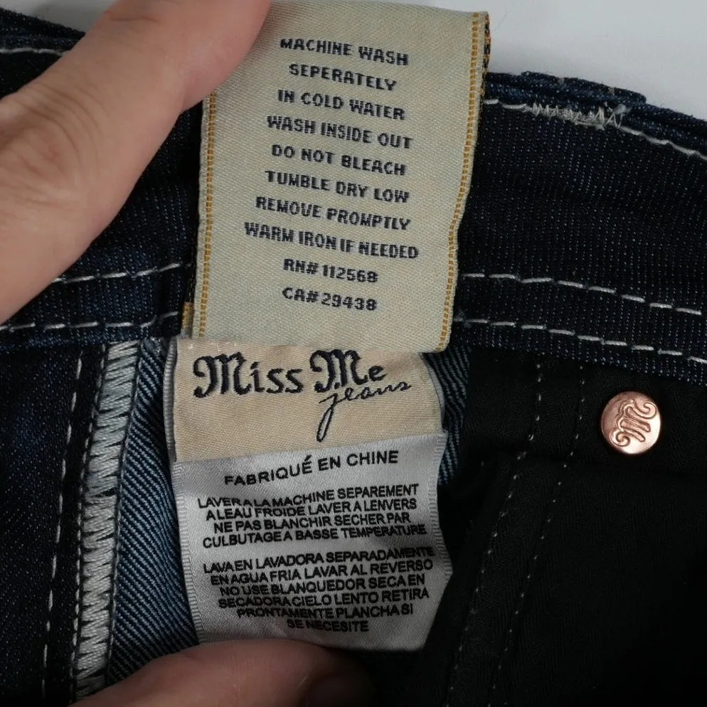 Miss Me Jeans Womens 26 (Fits 29x31.5) Easy Boot Dark Wash Low Rise Y2K Sequin - Image 8