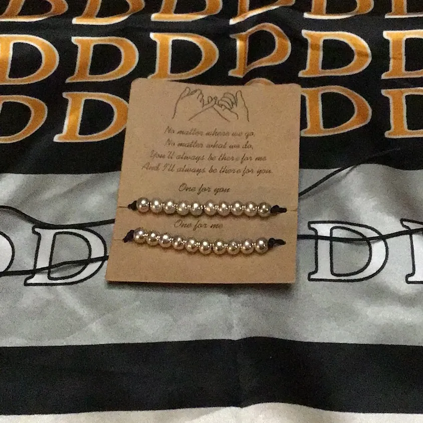 NWOT Pinky Promise Distance Matching Friendship Couple Bracelets for Women Black - Image 2