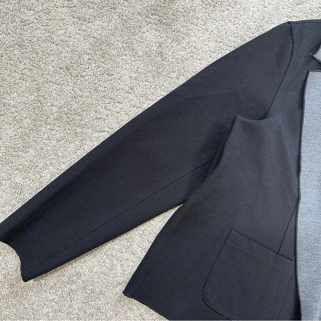 Habitat Women’s Open Front Cardigan Sweater Longlseeve Lagenlook in Black Gray L - Image 5