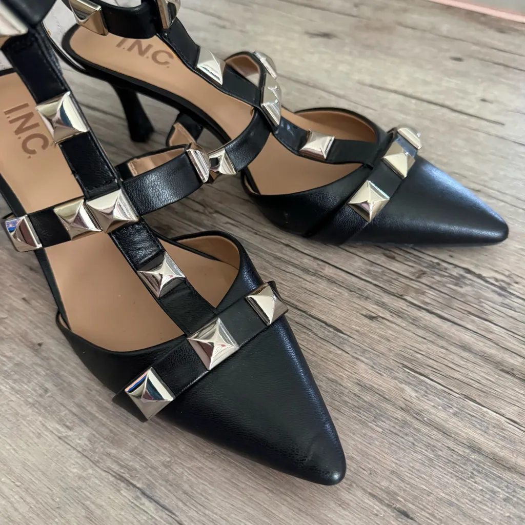 INC Black Studded Women's Shoes Size 8M - Image 4