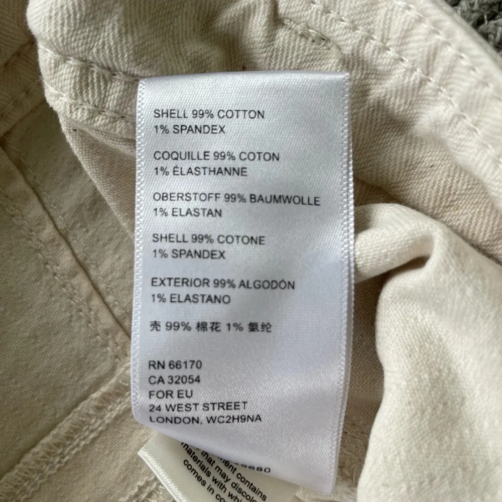 Anthropologie Ivory Cream Shadow Stripe Utility Carpenter Pants Size 30 - Image 6