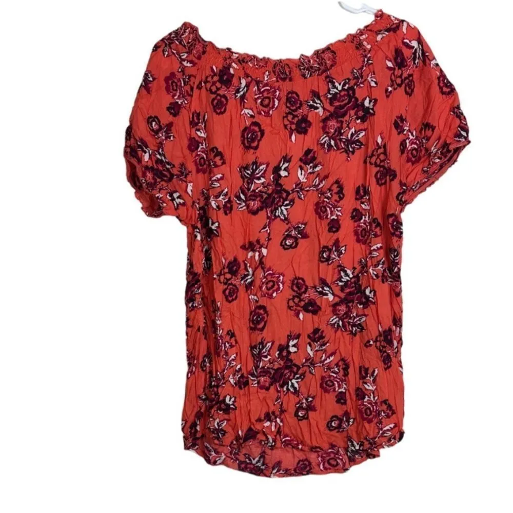 Faded Glory Since 1972 Women's Blouse Color Orange Print Size XL Sku 2448 - Image 6