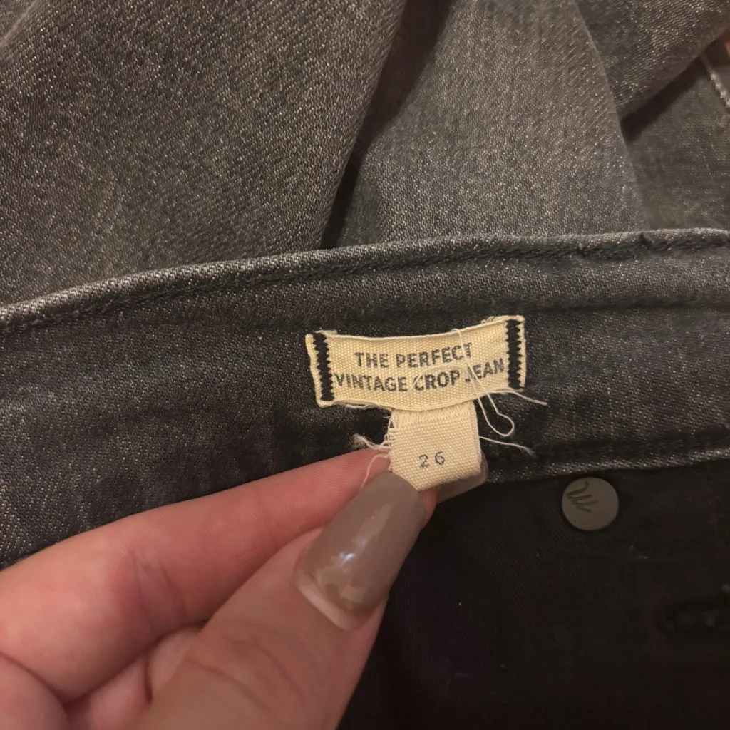 Madewell Perfect Vintage Crop Jeans Womens 26 (28x26) Black High Rise - Image 5