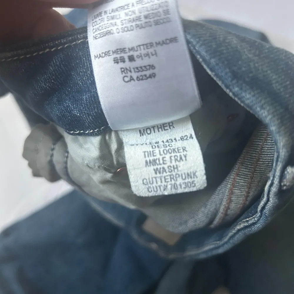 MOTHER Denim The Looker Ankle Step Fray Jeans Blue Size 28 - Image 8