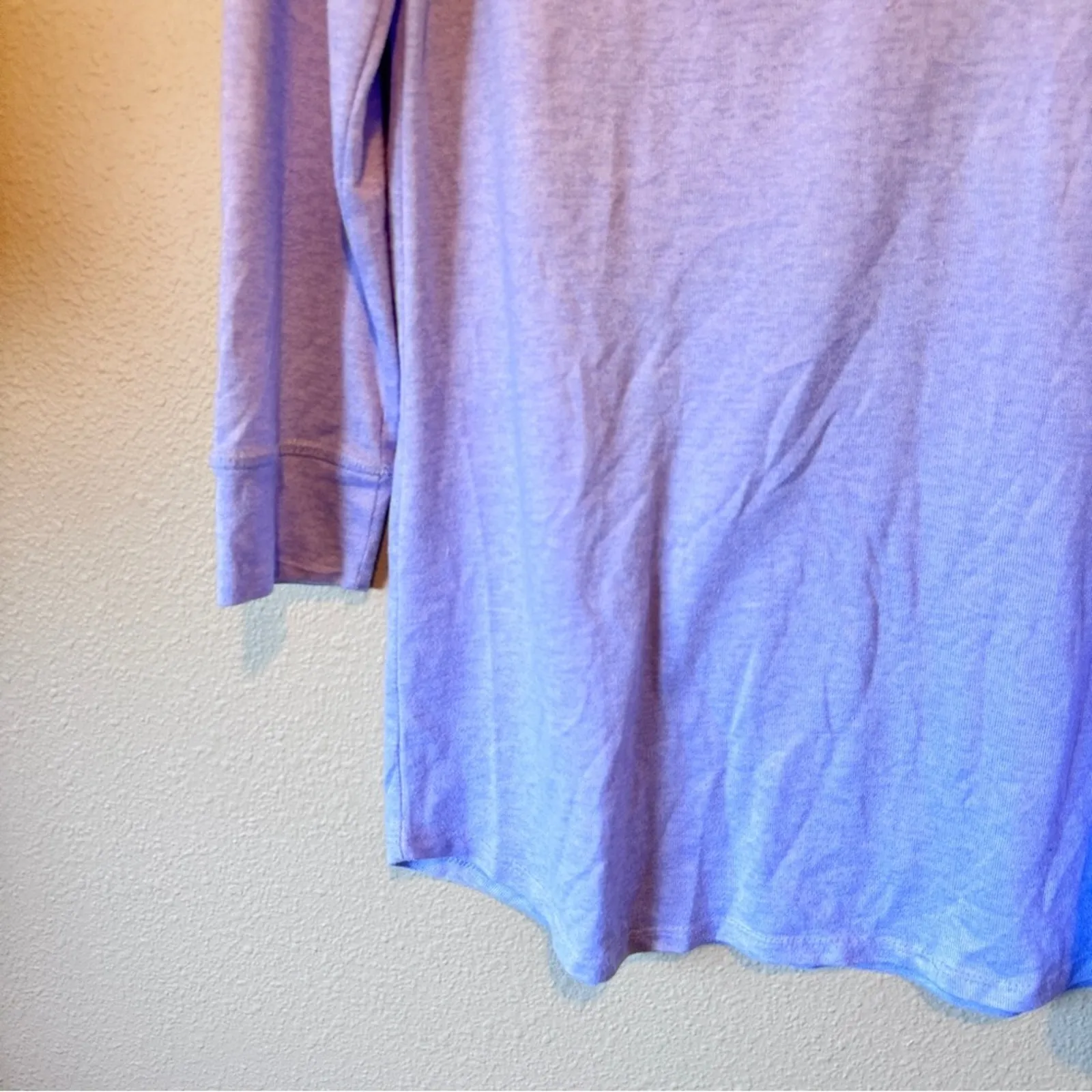 Laura Ashley Lavender Night Sleep Shirt Womens L Day Dream Embroidered Warm - Image 5