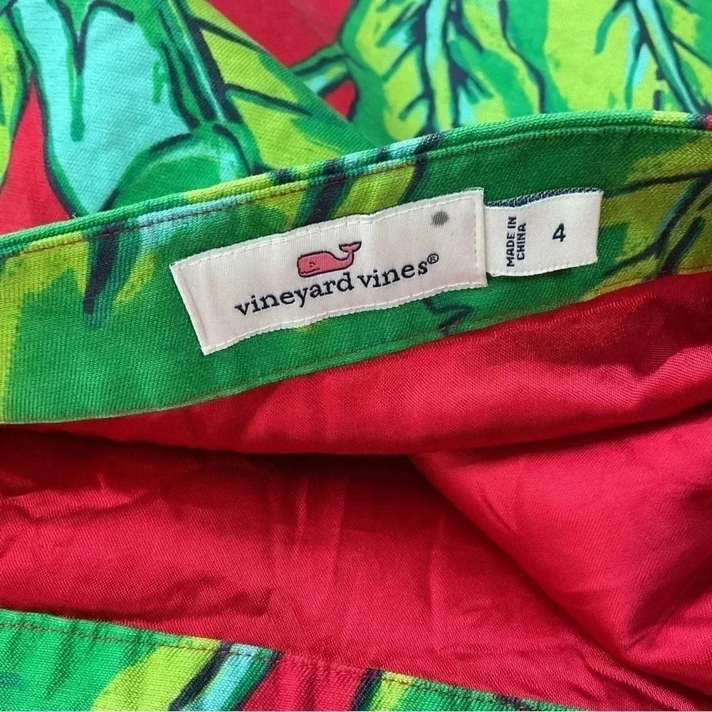 Vineyard‎ Vines Silk Blend Banana Leaf Print Skirt Size 4 - Image 5