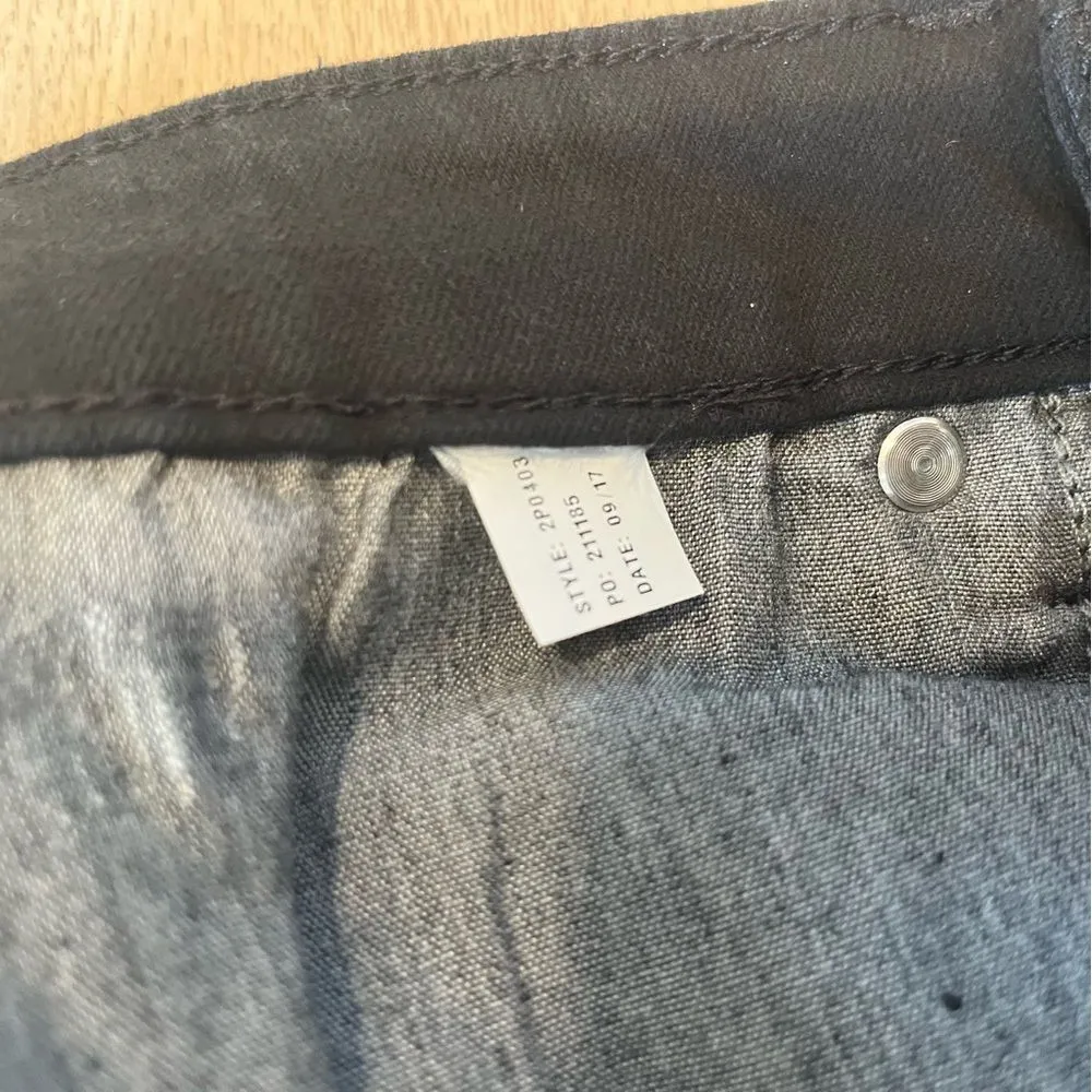 Vineyard Vines Black Coated Denim Zipper Skinny Jeans Size 2 - Image 5