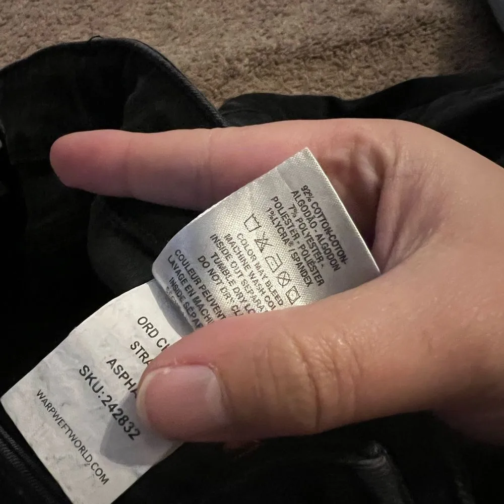 Warp + weft Chicago straight black jeans 28x32 Size 28 - Image 7