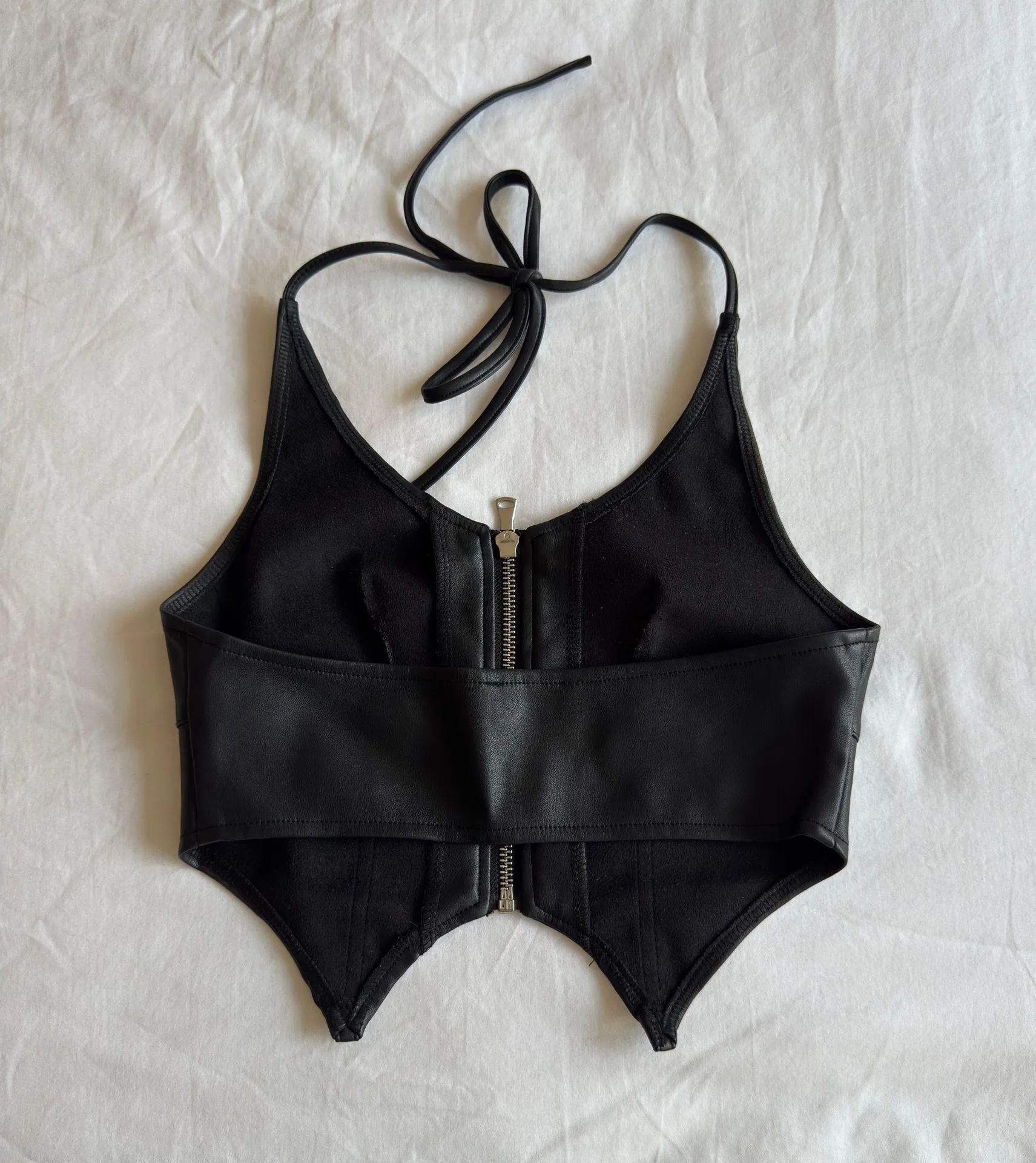 Tiger Mist  leather zip front top - Image 3