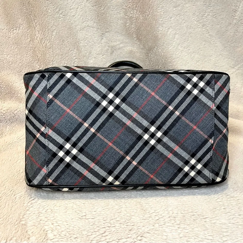 Burberry Rare  Blue Label Flannel Nova Check Plaid Bag - Image 4