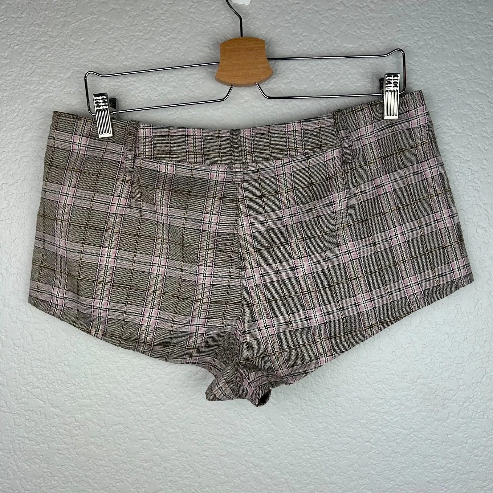 Free People Women's Alessia Micro Shorts Plaid Trouser Pink OB2005632 Size 10 - Image 5