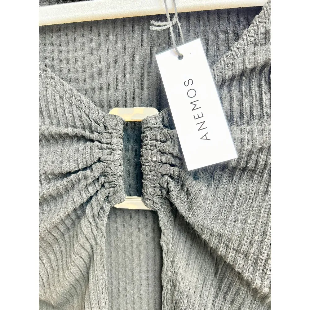 NWT Anemos The Ribbed Short Sleeve V - Image 4