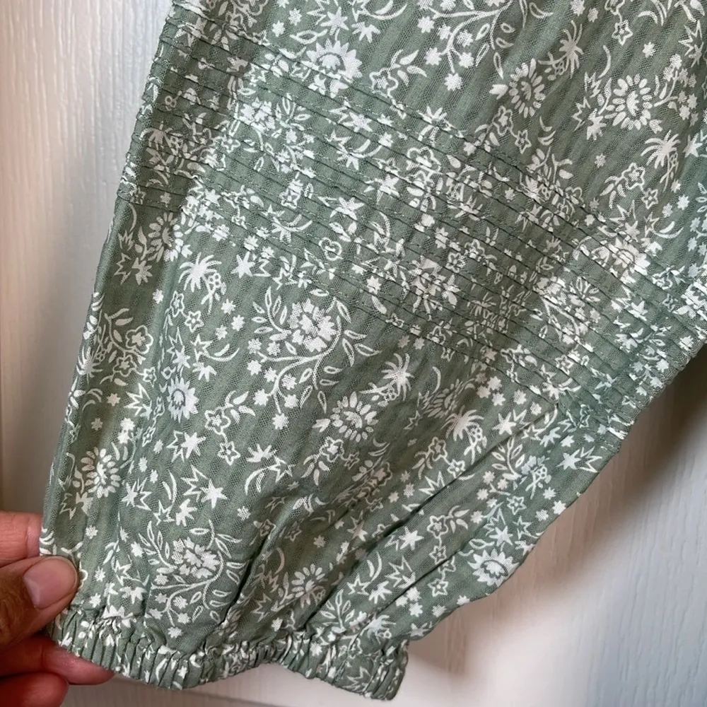 SOLD OUT Madewell Pintuck Peasant Piazza Floral V-Neck Blouse Large NWT #0521-OC - Image 3