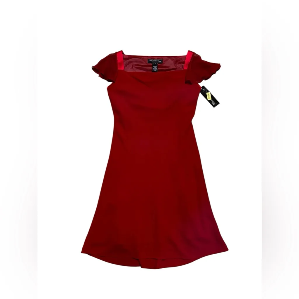 NWT Silk Trim Dress Jones New York Red 1990s Size 6 Sheath - Image 6