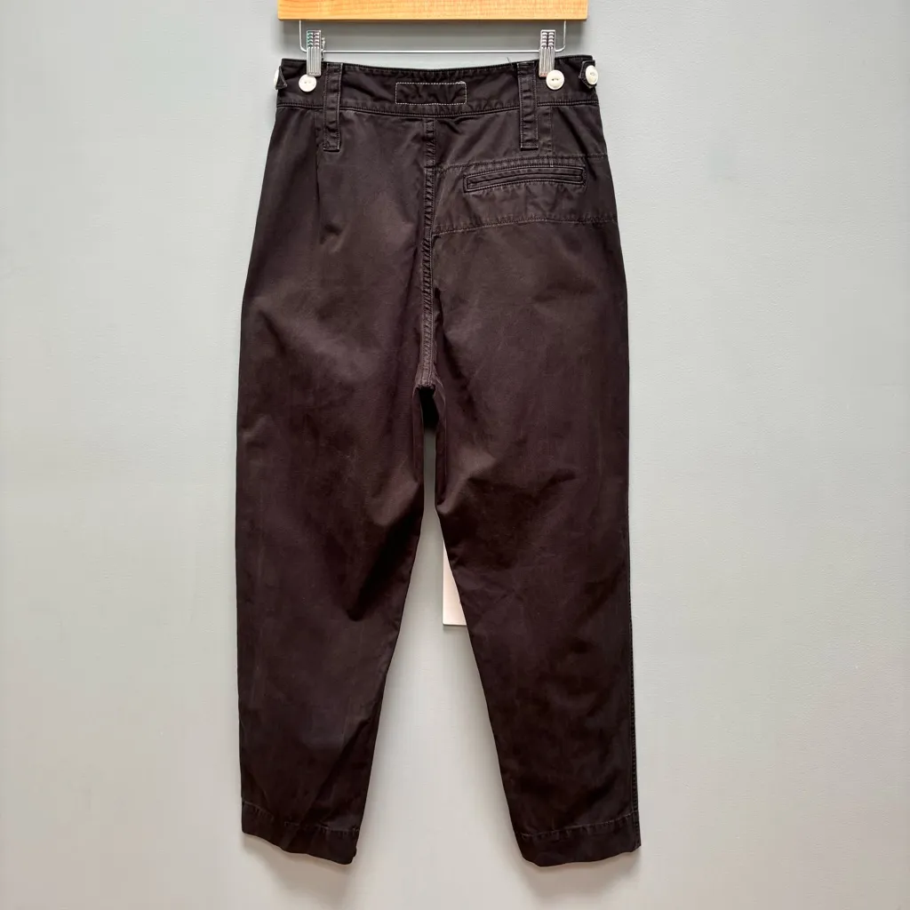 rag & bone Black Front Pleated Pants Tapered Black 27 - Image 5