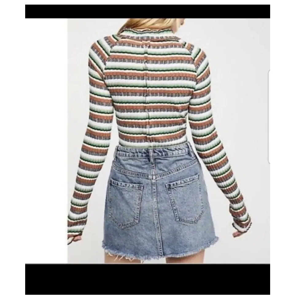 Free People We the Free Zip it Up denim Mini Skirt Size 31 (Jean size) - Image 2