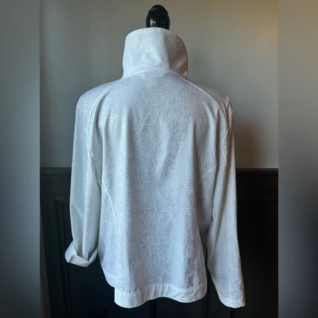 Laura Ashley Fashion Jacket White & Silver Snake print petite large - Image 5