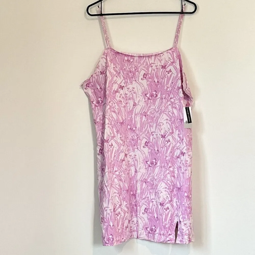 NWT BP by Nordstrom Straight Neck Pink Butterfly Bodycon Mini Dress - 3X - Image 2