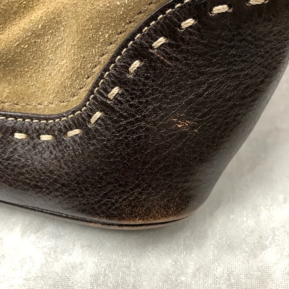 Vintage Coach purse satchel Suede w/Leather trim handbag - Image 14