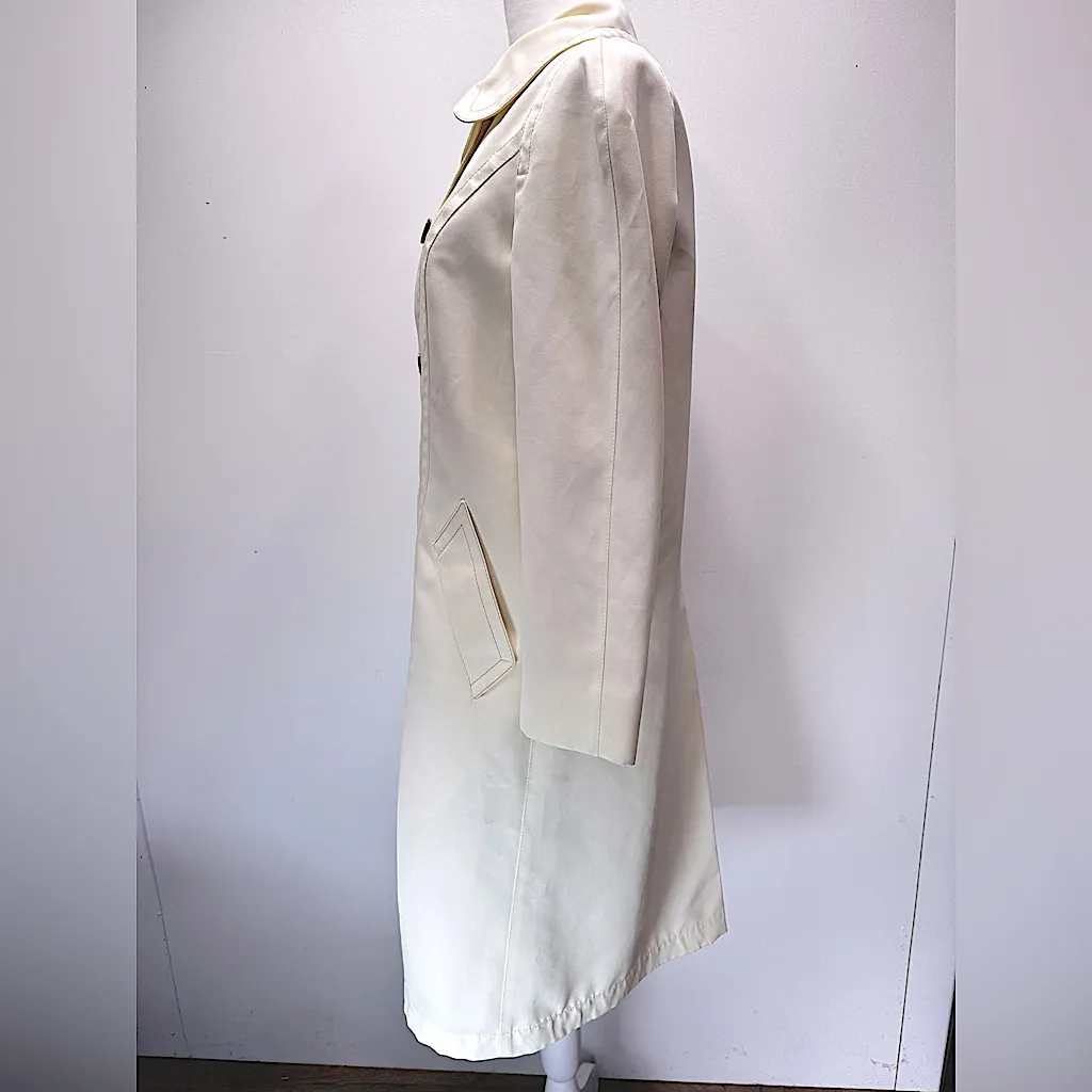 Vintage 70s 80s London Fog Maincoats Ivory Trenchcoat Women’s Classic USA Made - Image 7