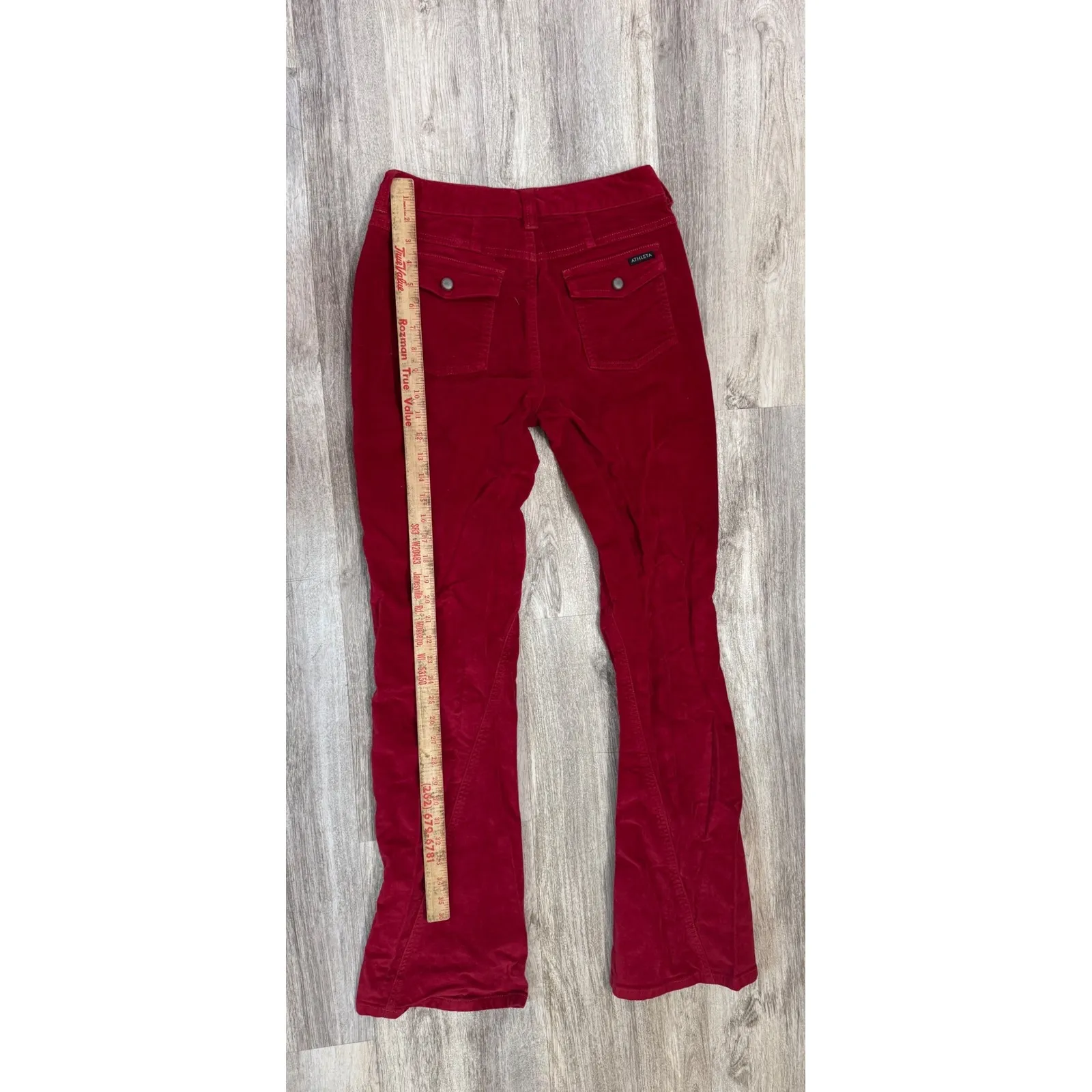 Athleta Red Velvet Flare Pants Size 6T - Image 5