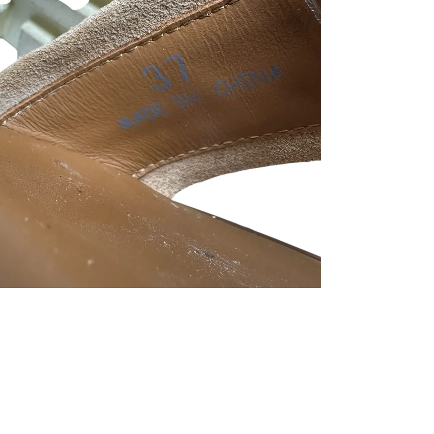 See by Chloe Robin Platform Wedge Sandals Leather Cream Tan Size 37 US 7 - Image 15