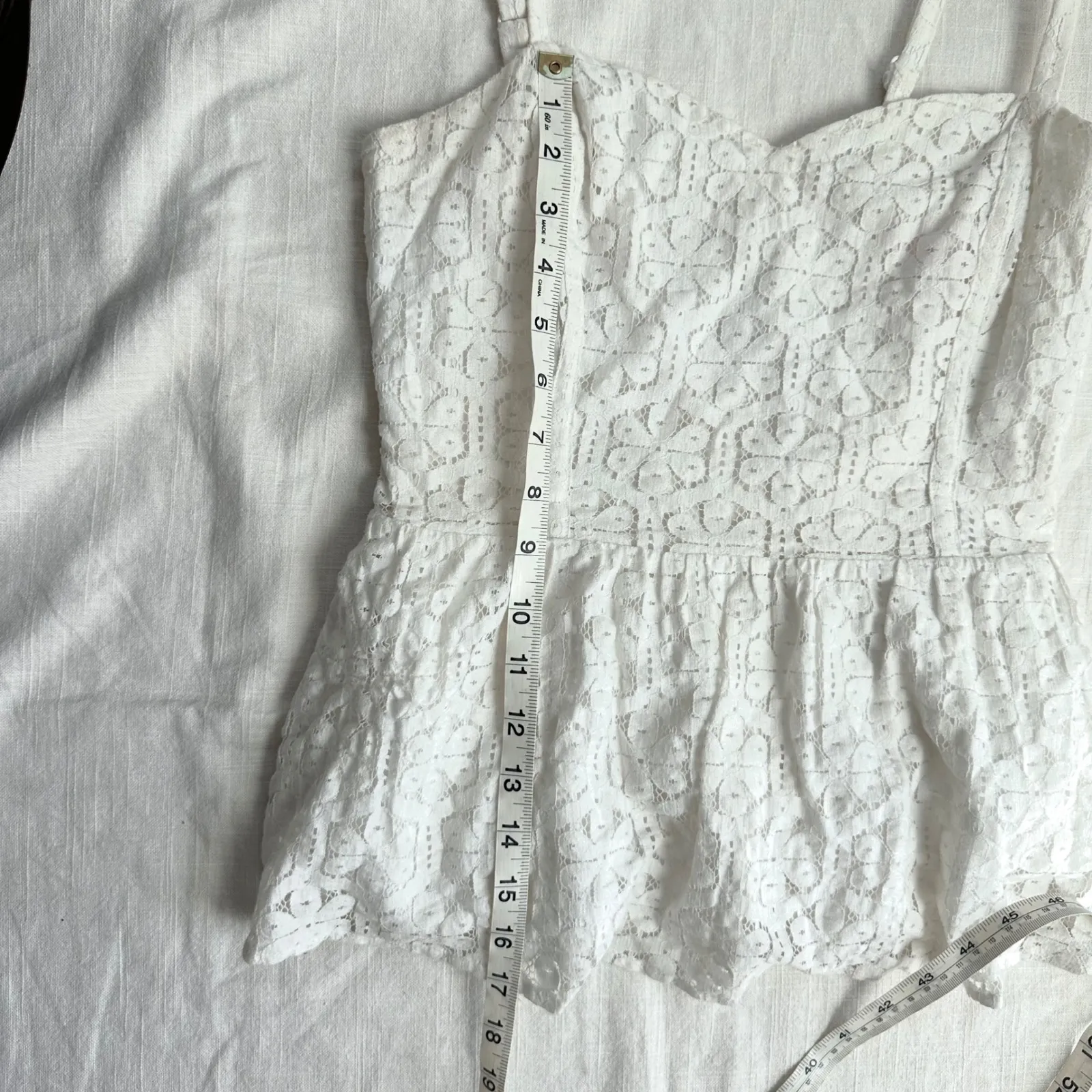 Lilly Pulitzer Lace Peplum Tank Top‎ Sleeveless Sweetheart Neckline Size 4 - Image 13