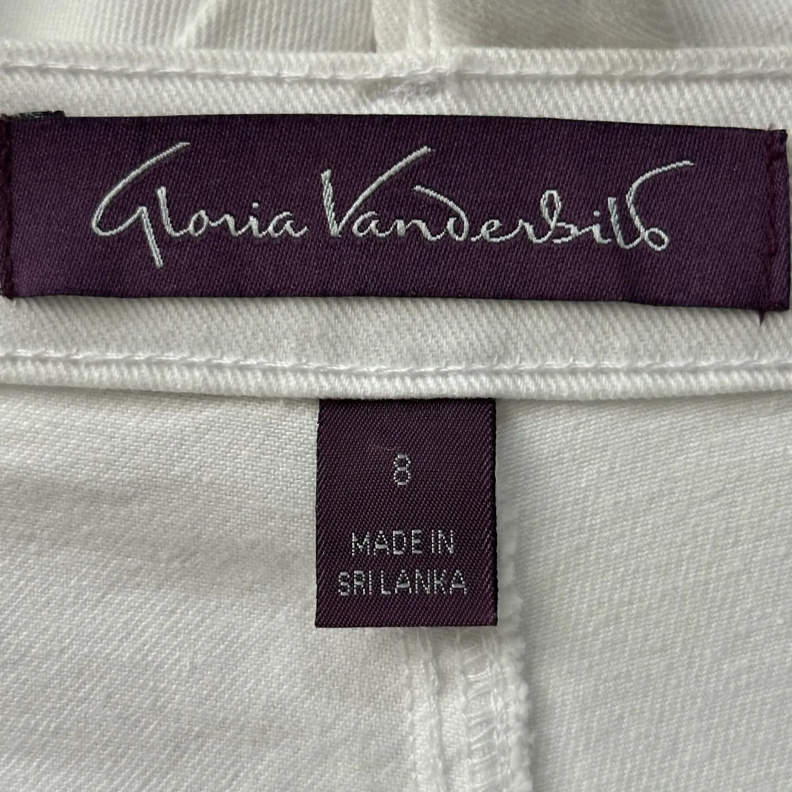 Gloria Vanderbilt Amanda White Denim Jeans Women's Size 8 Short Cropped - Image 3