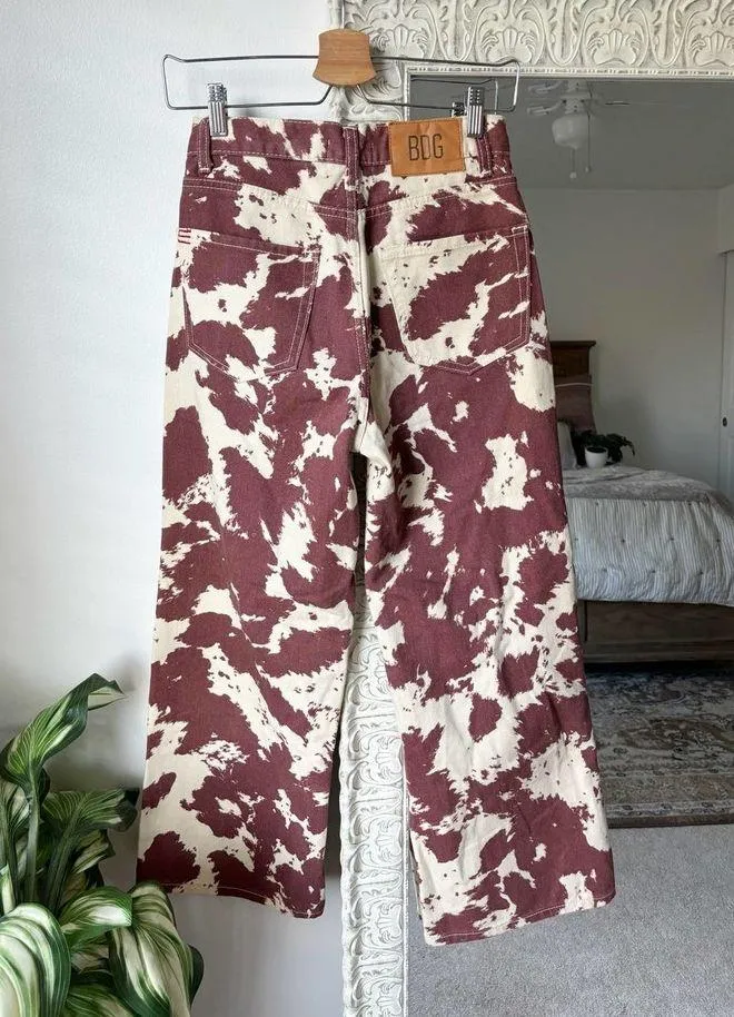 BDG Urban Outfitters High and Wide Cow Print Jeans - Image 9