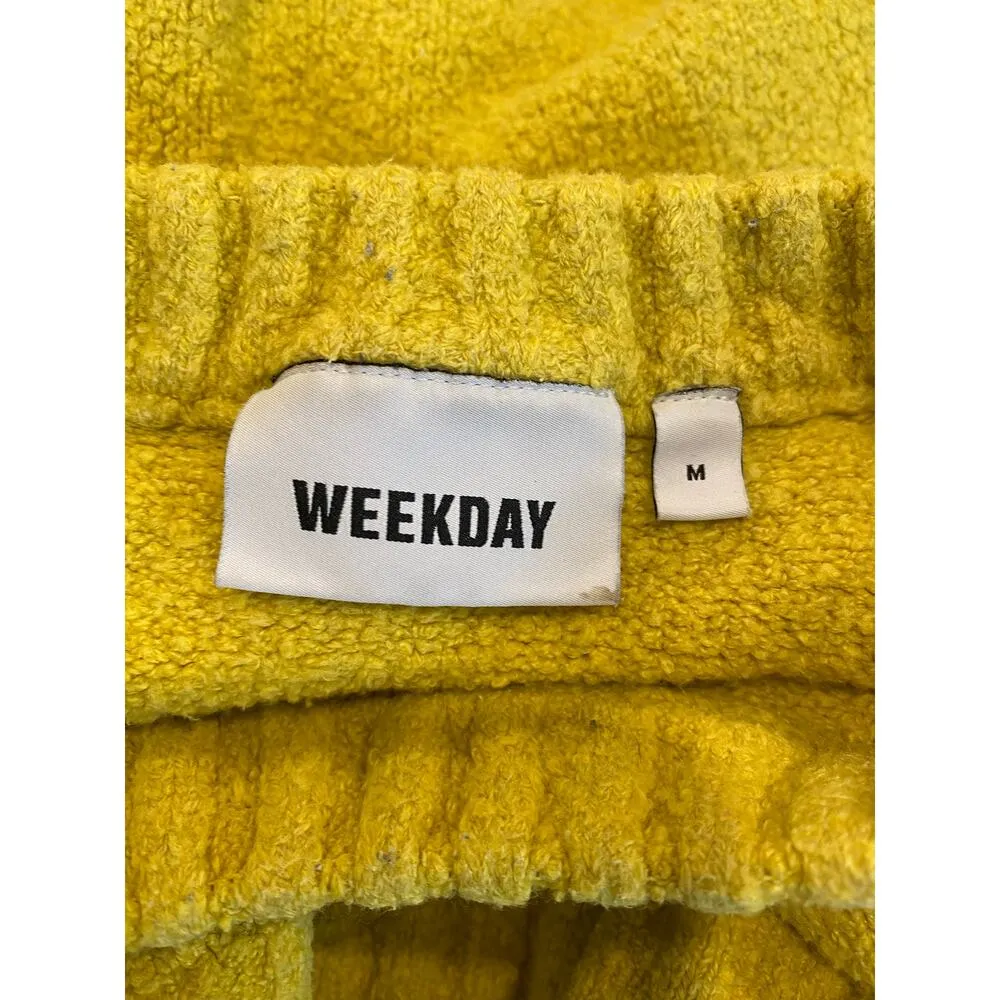 Weekday Long Sleeve Ribbed Knit Pullover Sweater Yellow Women's Size Medium - Image 4