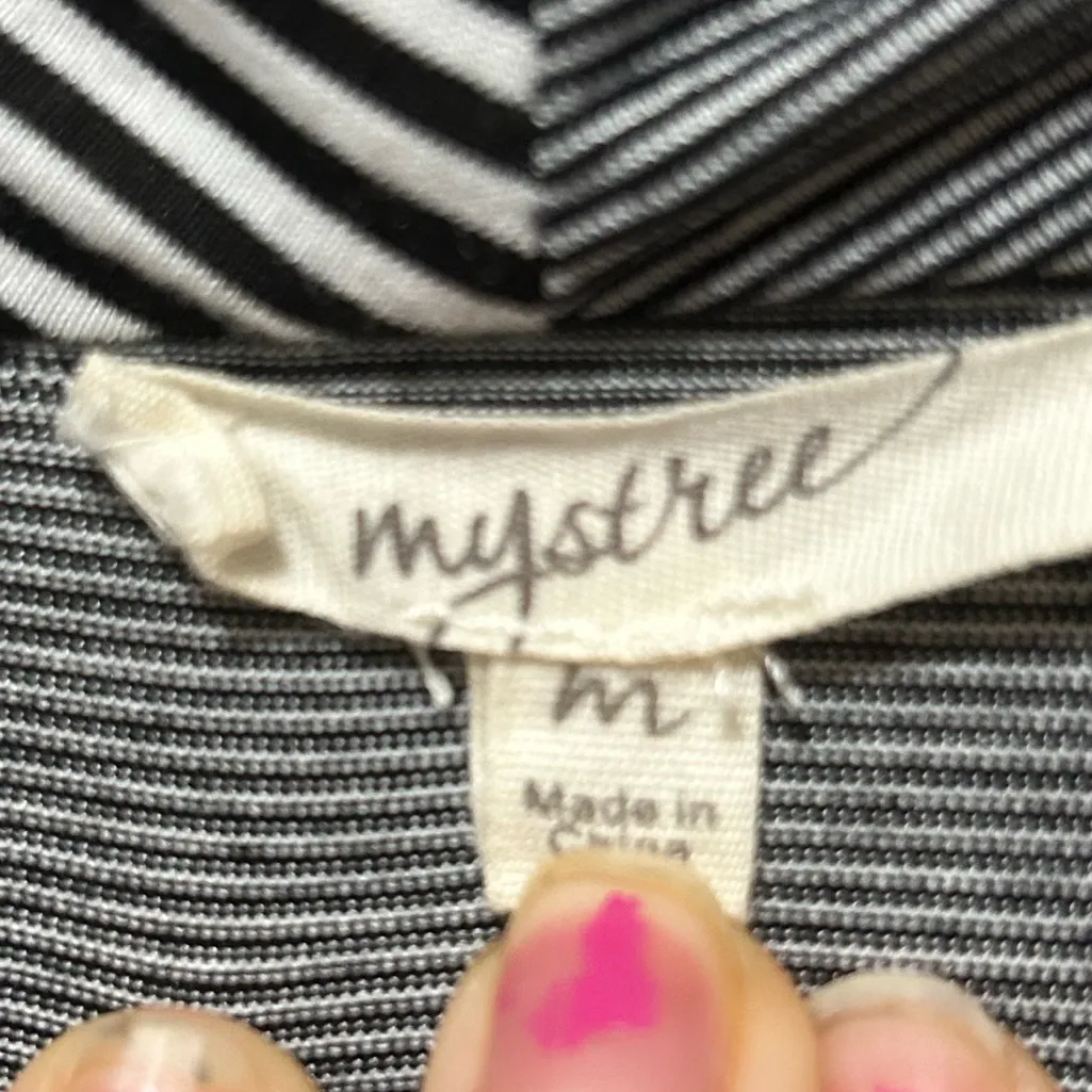 Mystree Black and White Striped Blouse - Image 3