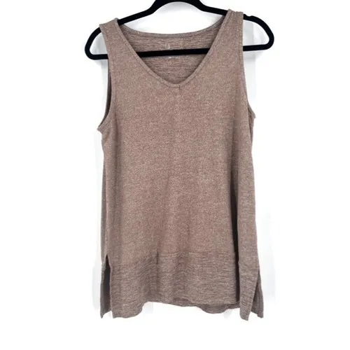 Cuddl Duds Women's Tank & Cardigan Set Stretchy 2 PC V Neck Sweater Brown Medium - Image 2