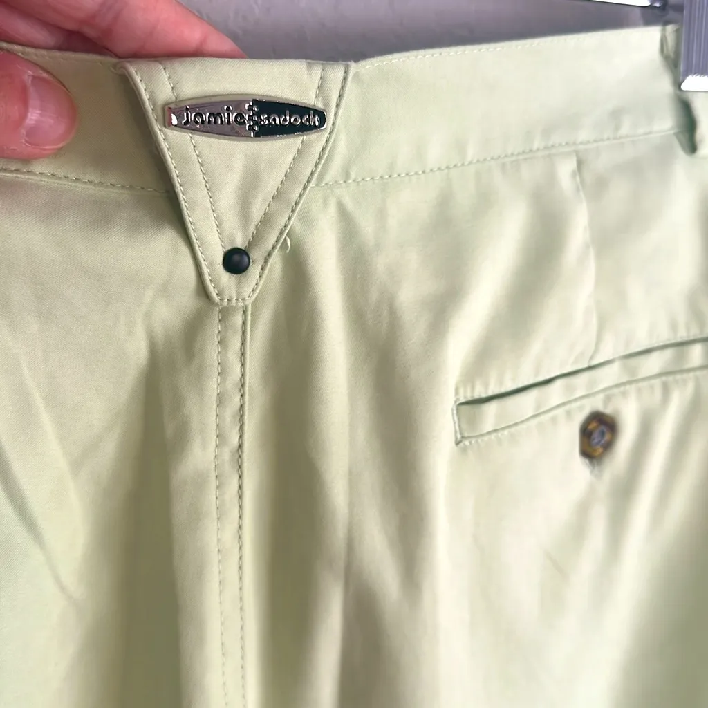 Jamie Sadock Lime Green Golf Shorts Size 18 Performance Wear Outdoor Zip Pockets - Image 4