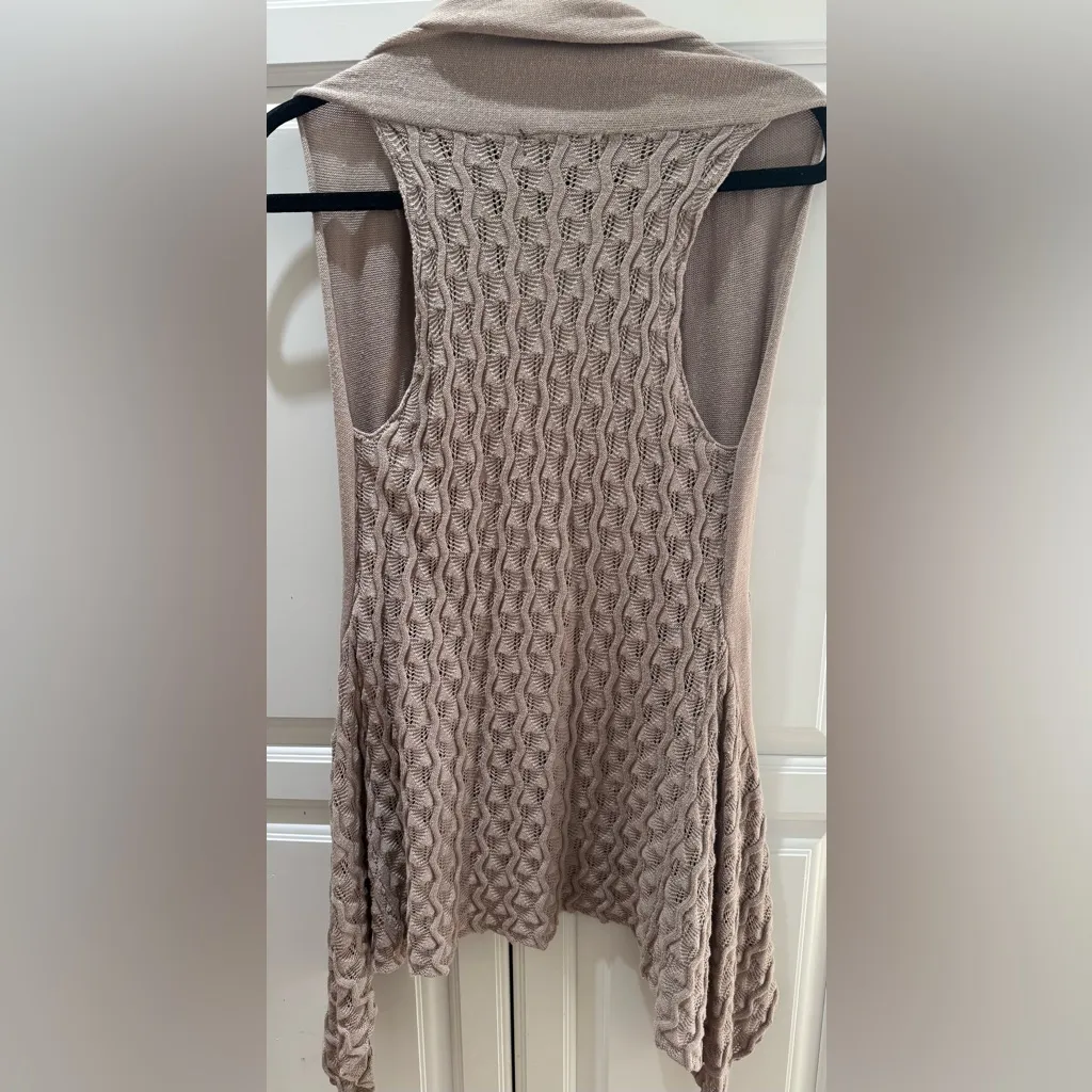 INC International Concepts Crochet Sweater Vest Size S Long Line Knit Spring - Image 2
